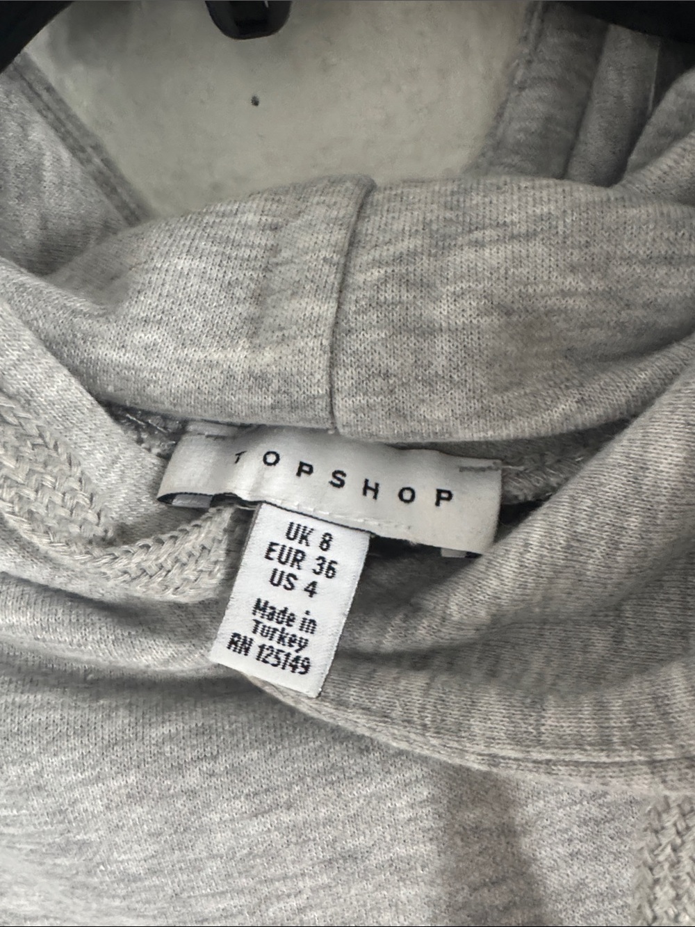 Topshop Light Grey Long Sleeve Hoodie Dress - Picture 2 of 4